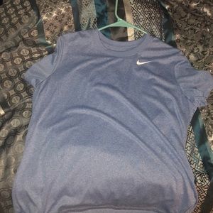A blue nike shirt